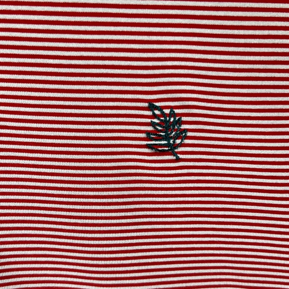 Greyson Golf Polo Shirt Red White Striped Leaf‎ Logo Casual Mens 2XL - Picture 8 of 10
